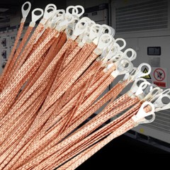 2.5mm² – 6mm² Copper Flat Braid Line Earth Ground Lead Strap Cable Wire 100 Pcs