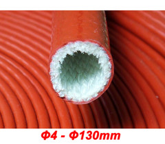 Silicone/Fibreglass Fire Sleeving HIGH TEMP Sleeve Insulating Hose Red Φ4-130mm