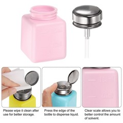 Solvent Alcohol Dispenser 120ml Push Down Liquid Dispenser Pump, Pink