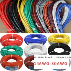 14/16/18/20/22/24/26/28/30AWG UL Strand Wire Silicone Flexible Cables 0.08mm