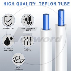 PTFE Tube Tubing Pipe ID 1mm – 14mm OD 2mm-16mm High Temp Resistance Air Hose