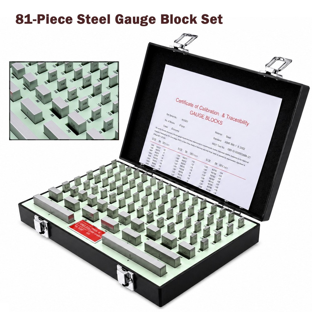 190/250Pcs Steel Pin Gage M1/M2 0.251 -0.500″,81pcs Steel Gauge Block Set GradeB