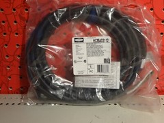 Hubbell 12ft Mini-Quick Female Plug #16 AWG STOOW Cable Assembly 3 pin HCMA03112
