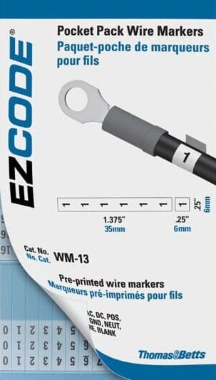 EZ Code WM-A-90, 5-1/2″ x 3″, Pocket Pack, Standard, Wire Marker Book, 1pc
