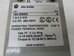 Allen Bradley 160-BMB2 Dynamic Brake Module 380/460 Vac 2-3 Hp 1.5-2.2 Kw