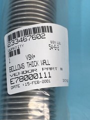 HOSE E78000111 BELLOWS, THICK WALL , SS, 12″L,NW40, 126514