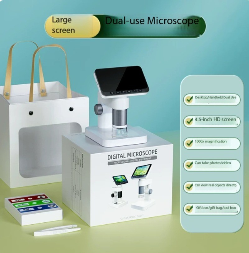 Portable 1000X Magnification Optical Microscope 4.5-inch TFT Colour Screen