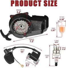 Black Aluminum Pull Starter Recoil Starter For 2 Stroke Engine 47cc 49cc 50cc Mi