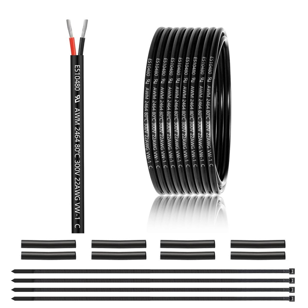 25ft 22 Awg 2 Core Cable, Led Lighting Automotive Use