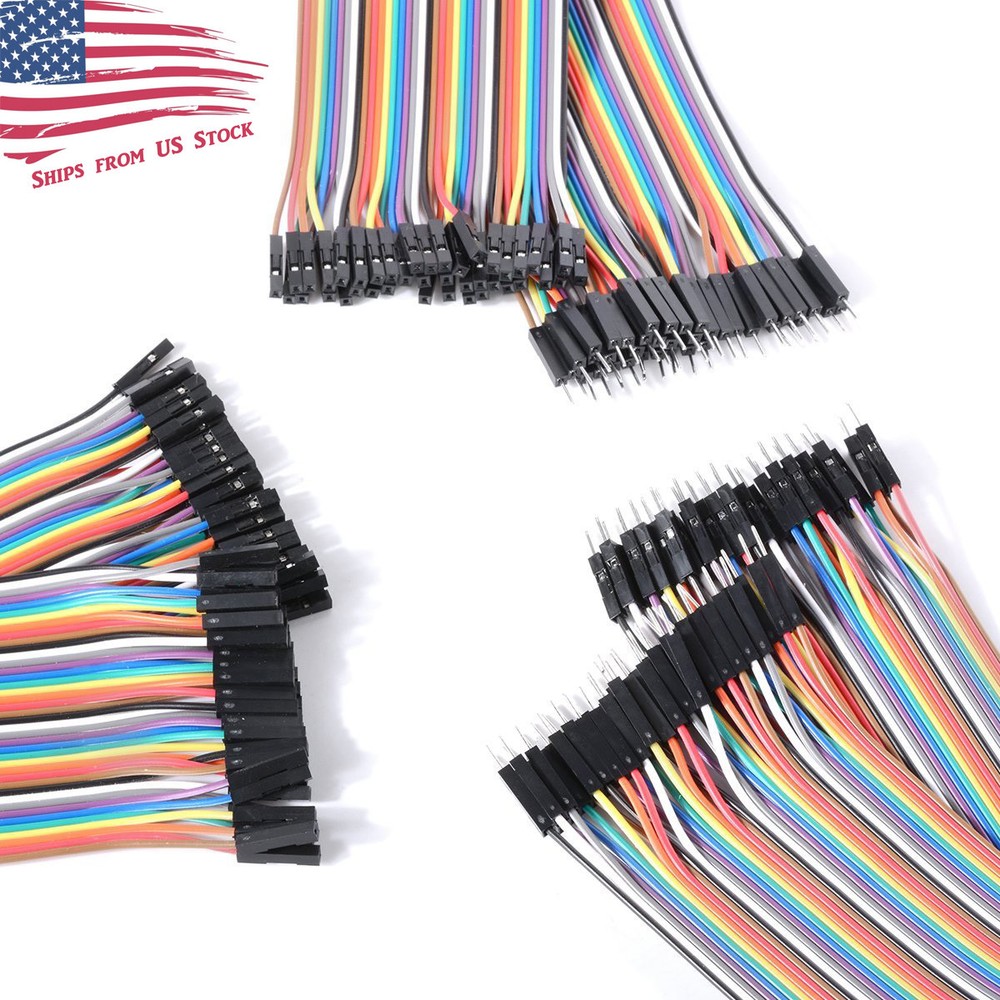 3 x 40Pin 20cm DuPont 1P-1P Wire Jumper Cables Pin-Pin Pin-Socket Socket-Socket