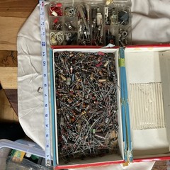 Toko 10 Transistor and radio, Mixed Lot of Electronic Components