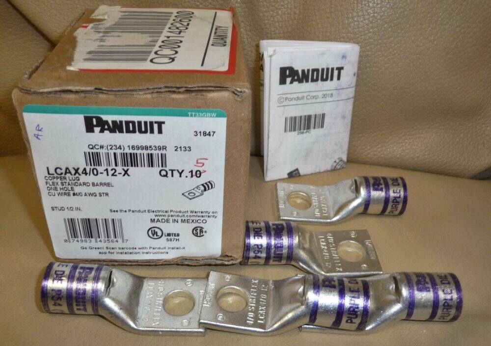 [5] PANDUIT LCAX4/0-12-X LCAX4012X Copper Lug New With Box