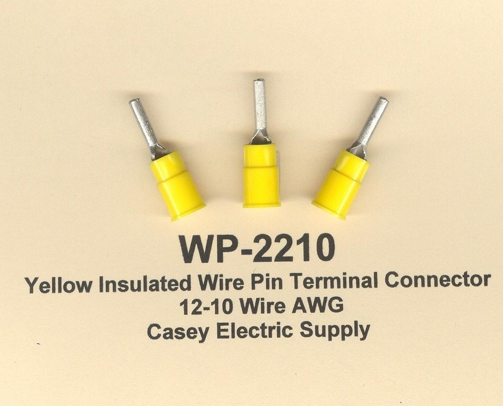 50 YELLOW Insulated WIRE PIN Terminal Connectors #12-10 Wire Gauge AWG MOLEX
