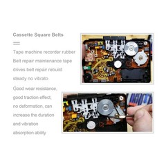 40-135mm 2mm Recorder Rubber Belts Flat Mixed Cassette Tape Repair for Video