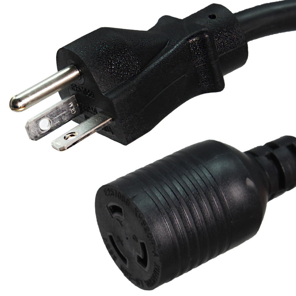 NEMA 6-20P to L6-20R Adapter Cord, 1 ft, 20A/250V 12 AWG – Iron Box # IBX-8414