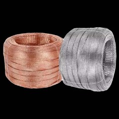 Braided Fabric Cable Flat Pure Copper / Tinned Copper Shield Braided Sleeve Wire