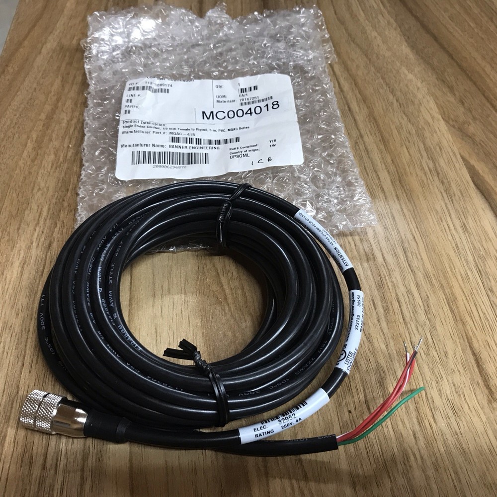 banner engineering MQAC-415 Cord Set Single Ended 4 Pin Wire