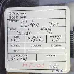 PHOTOMASK 7″ X 7″ X .125″ FLUOROWARE H92-7015L IC PHOTOMASK EL UI SLIDE 1A