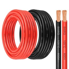 8 Gauge Pure Copper Wire,30FT OFC Copper Wires,8AWG Battery Cable Red & Black…