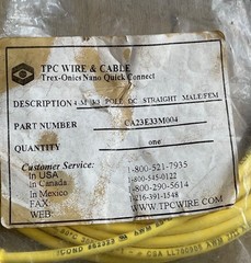 TPC WIRE & CABLE CA23E33M004 CABLE 4M 3/3 POLE DC STRAIGHT MALE/FEMALE NEW