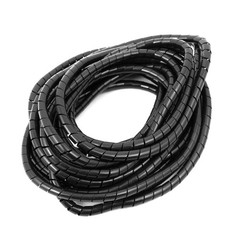 5mm Flexible Spiral Tube Cable Wire Wrap Computer Manage Cord Black 5 Meters