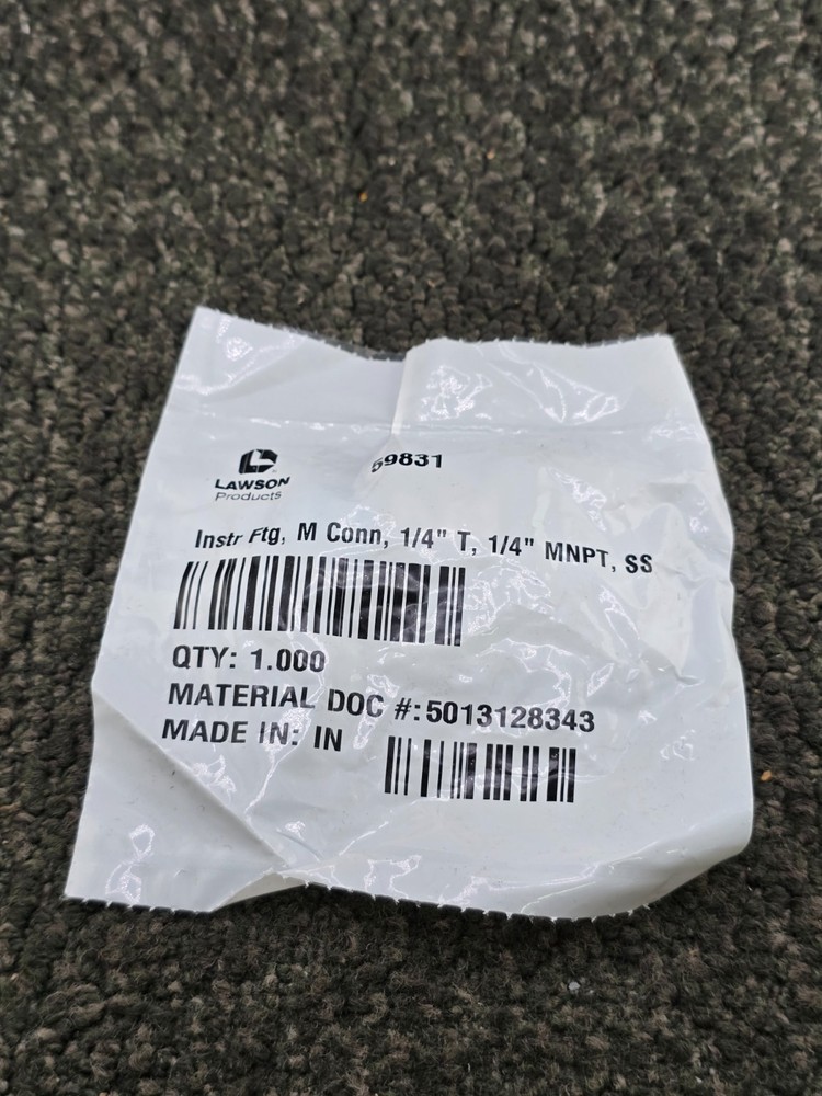 (QTY 9) LAWSON 59831: Instrumentation Fitting, Male Connector 1/4″-T, 1/4″ MNPT