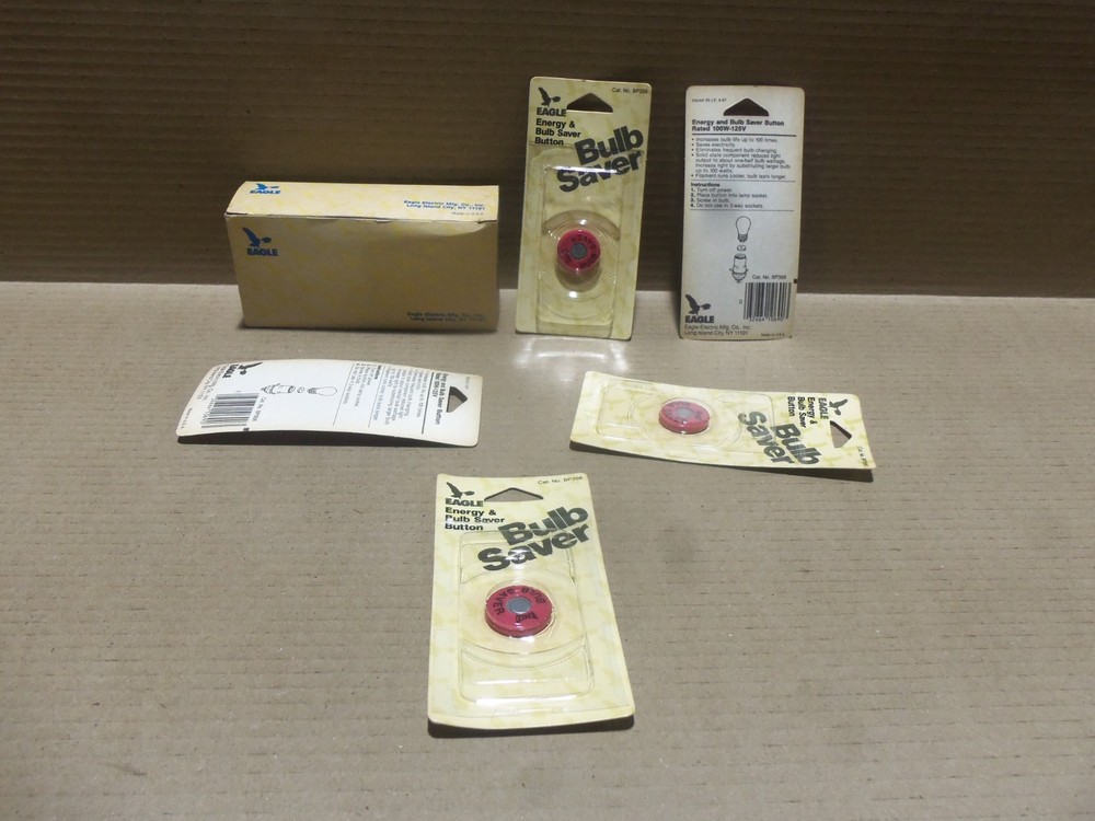 Vintage Eagle BP356 Box of 5 Energy & Bulb Saver Button 100W-125V AK
