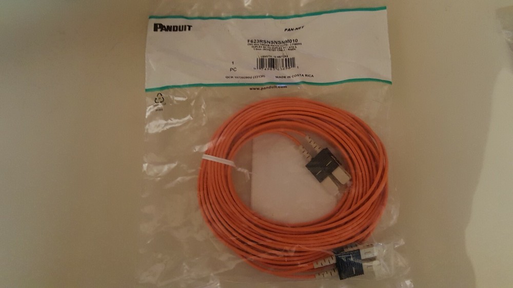 Panduit F623RSNSNSNM010 Opti-Core Fiber Patchcord, 10 Meters