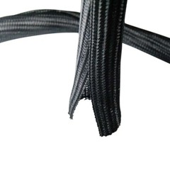 5x 50FT 1″ Self Closing Cable Sleeve Sock Wrap Braided Flexible Organizer Black