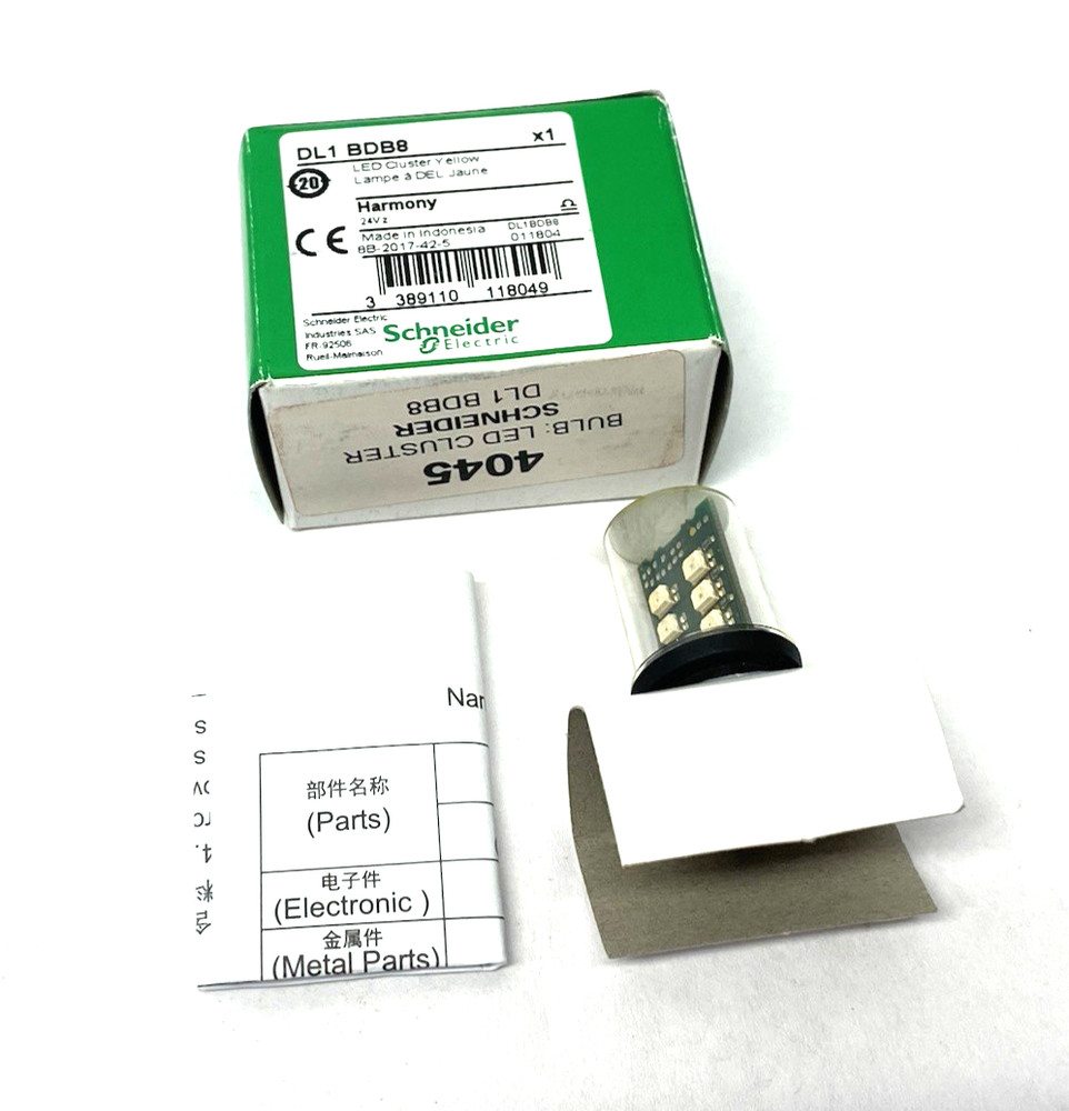 Schneider Electric DL1 BDB8 Harmony LED Cluster Lamp Bulb, Yellow, 24V
