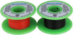 22 Gauge Silicone Wire Spool Red 25Ft and Black 25Ft Flexible 22 AWG Stranded Ti