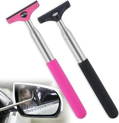 Car Side Mirror Squeegee Retractable 39 Inches 2 Pack for Rain Water Fog