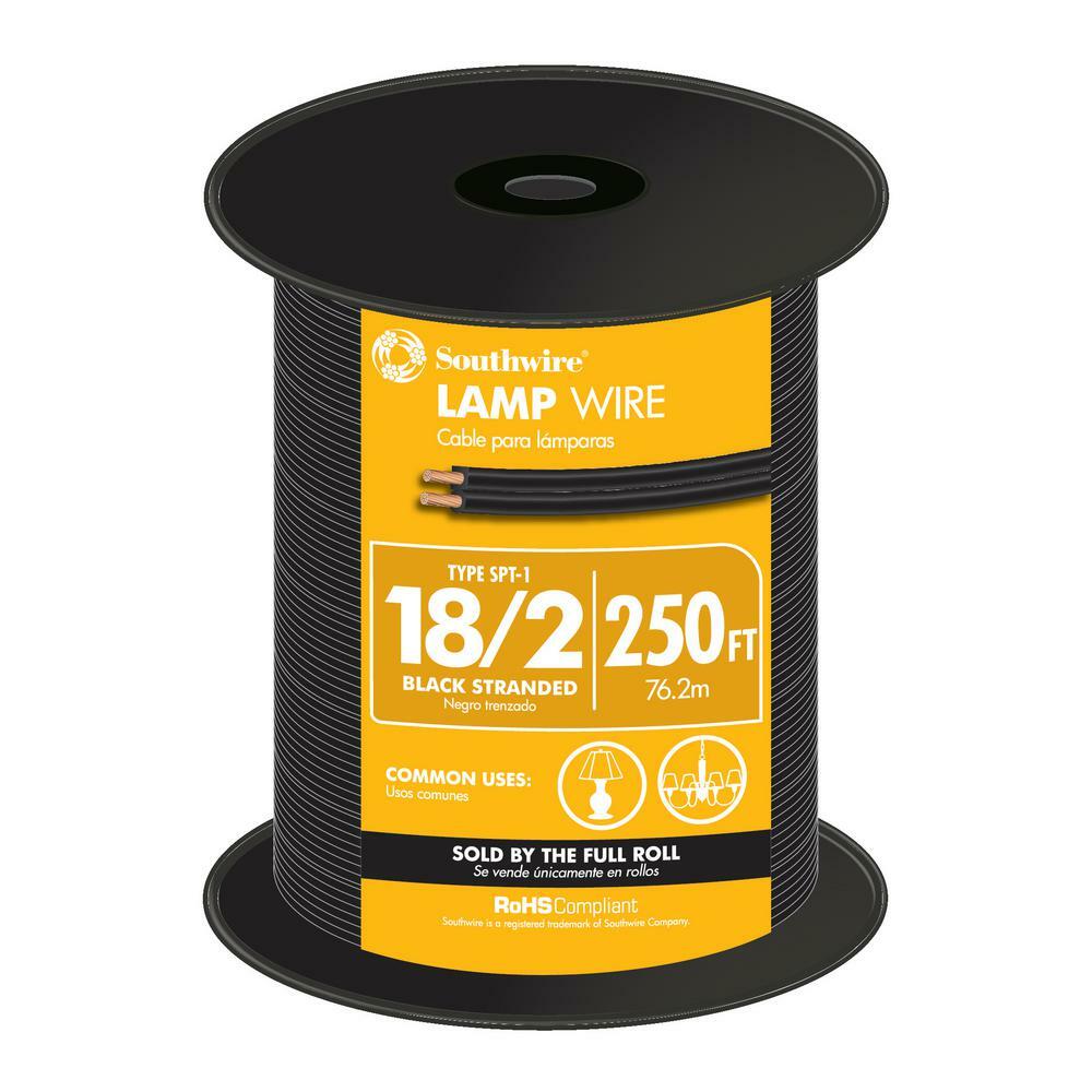 Southwire Lamp Wire Non-Grounded Heat Resistant Stranded CU 18 Gauge x 250 ft. L