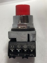 SIEMENS 52PM8B2A PUSHBUTTON RED EXTENDED 1NC/NO CHROME FINISH HEAVY DUTY NNB