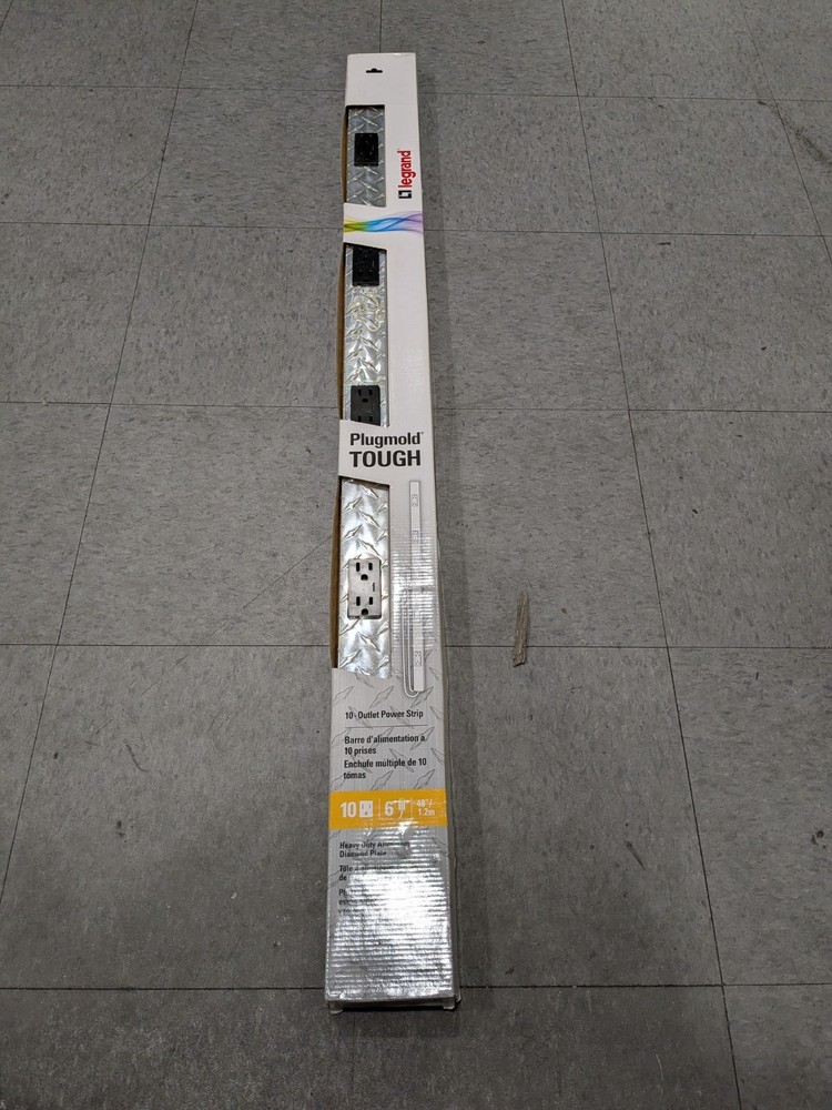 Wiremold Plugmold 4′ Heavy Duty Steel 10 Outlet Powerstrip PM48TC
