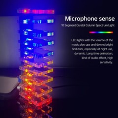 DIY LED Music Spectrum Electronic Kit Crystal Column Audio Display LM339 LM358