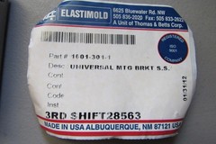 Elastimold Thomas & Betts Universal Mounting Bracket Stainless Steel 1601-301-1