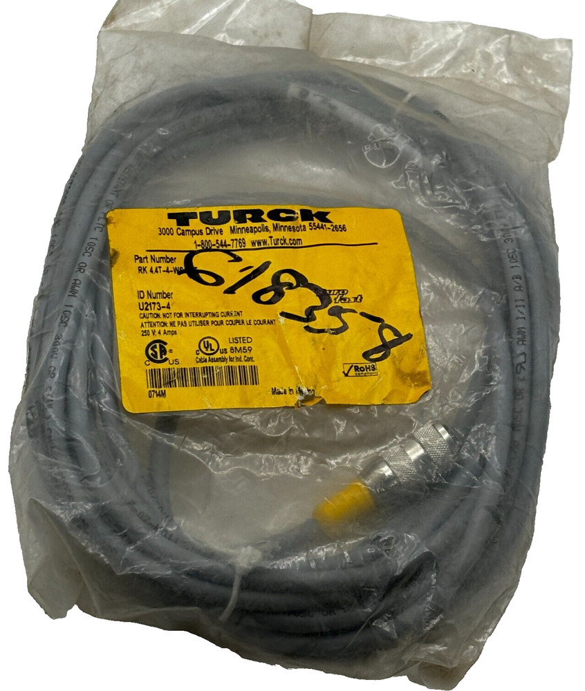 Turck RK 4.4T-2-WS Eurofast Double-Ended Cordset 4.4T U2173-4 ✅