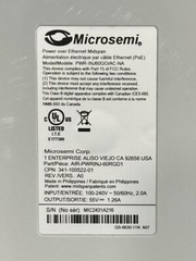 Microsemi PowerDsine PWR-INJ60GO/AC-NA 1-port, 60W Gigabit PoE Outdoor Midspan