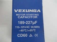 Vexunga 189-227 ,110/125VAC , 50/60 Hz Motor Starter Capacitor