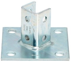 B-Line B280HDG, 3-1/2″ H Post, Offset, Hot Dip Galvanized,Strut Post Base, 1 pc