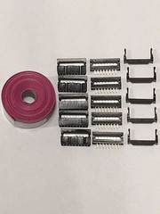 Flat Cable 16 Pins connector 6ft IDC Ribbon 1.27mm pitch and 5 sets connectors