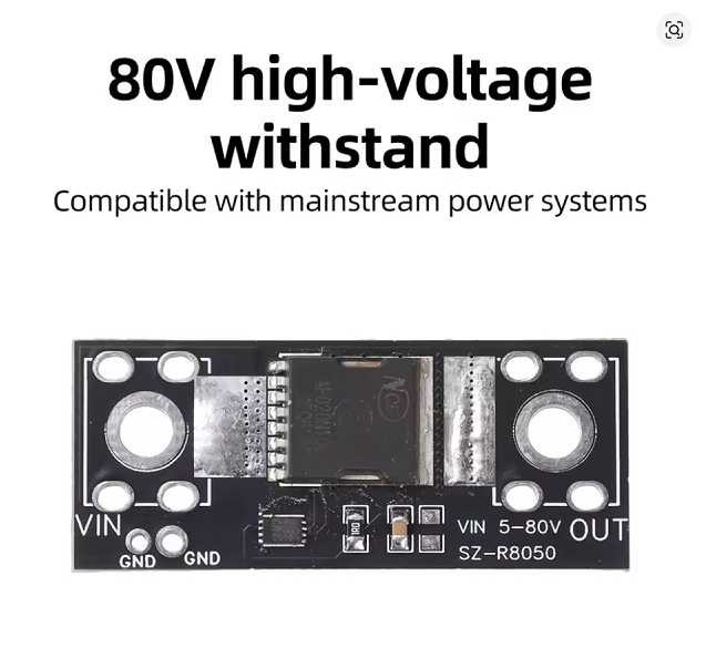 9-80V 50A High Current Ideal Diode Module Solar Anti-Reverse Charging