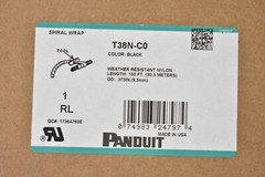Panduit T38N-C0 Spiral Wrap Weather Resistant Nylon 6.6 .38″ x 100′ Black
