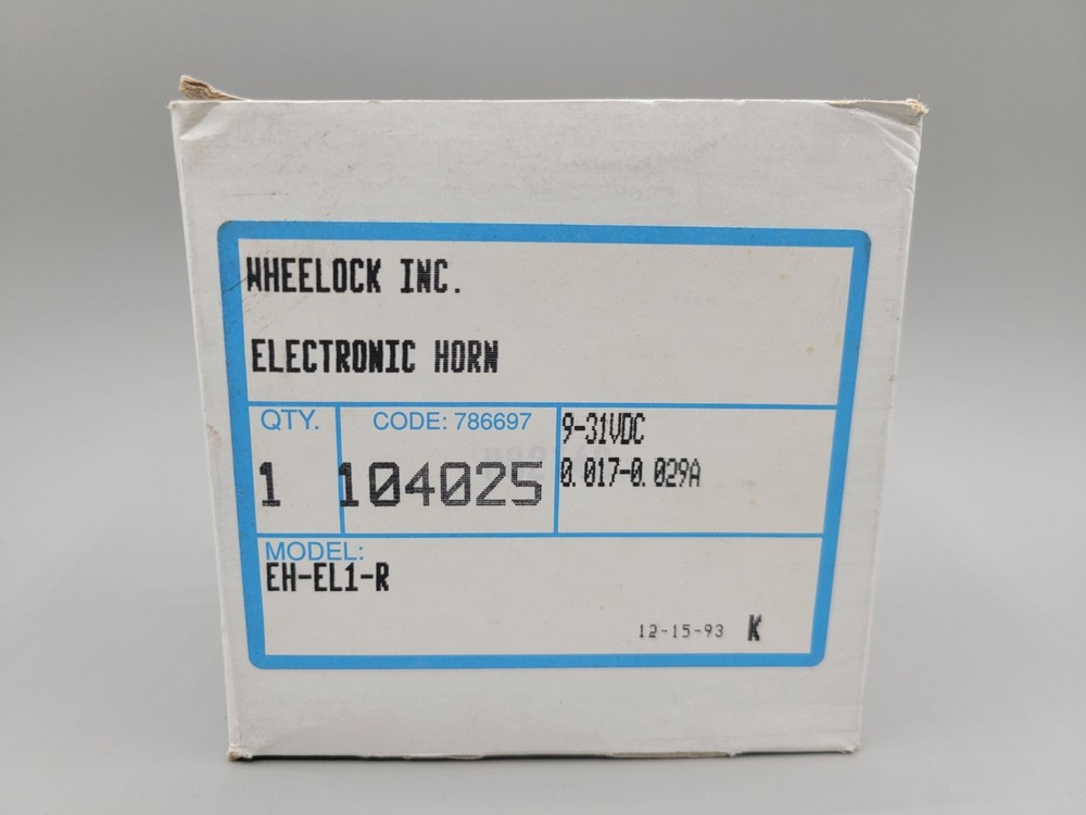 NEW WHEELOCK EH-EL1-R Indoor/Outdoor 24VDC Electronic Horn Red 104025