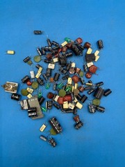Assorted Vintage Electronic Components Capacitors LED Trimmer Parts Lot RE