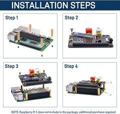 Geeekpi Hifi DAC Hat with Pcie to Nvme SSD Function for Raspberry Pi 5, Support
