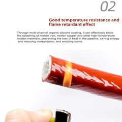 Silicone / Fibreglass Fire Sleeving Protective Heat Shield Sleeve Black/Red/Blue