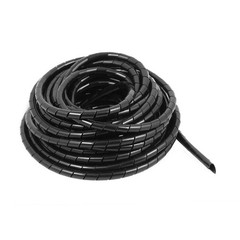 8mm Dia 10.5M Length Cable Wire Tidy Wrap Spiral Wrapping Band Organizer Black