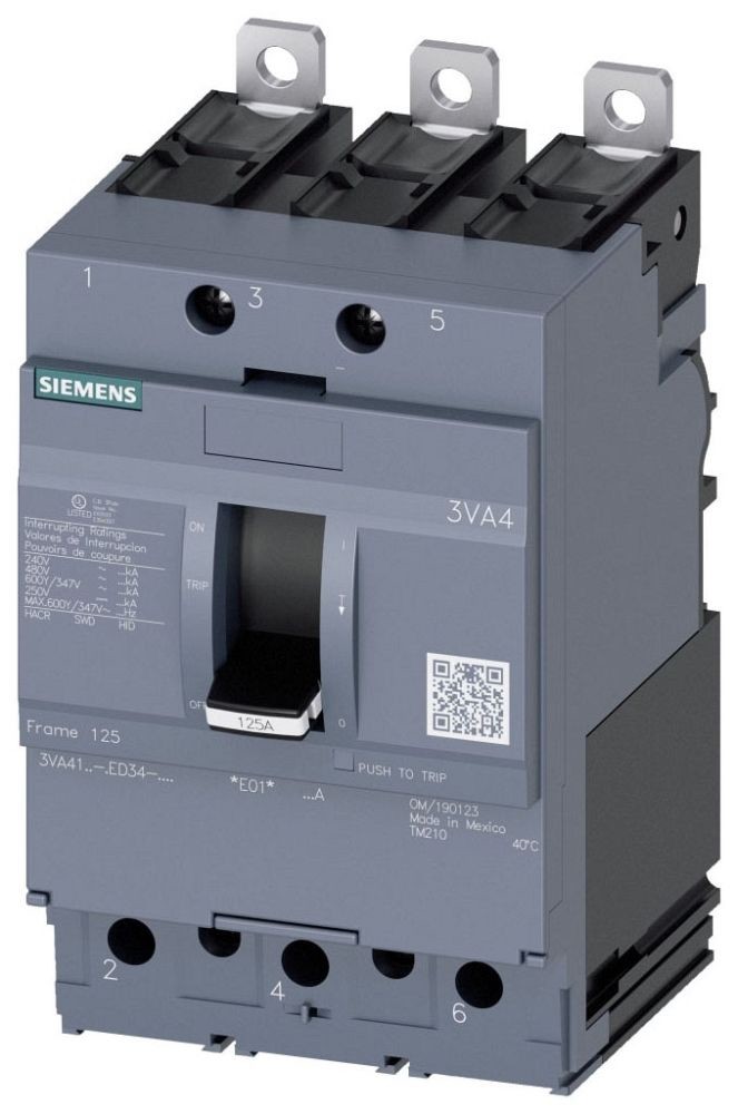 NIB – Siemens – 3VA4150-4ED24-0AA0 – Circuit Breaker 50A 480V 2-Pole Molded Case